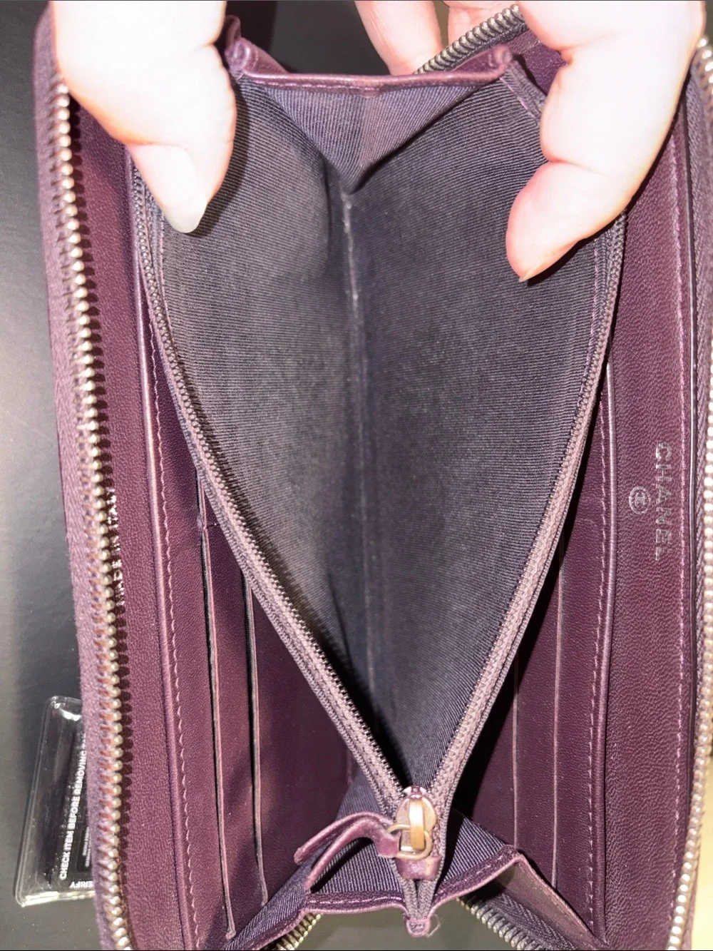 CHANEL Quilted Zip Wallet